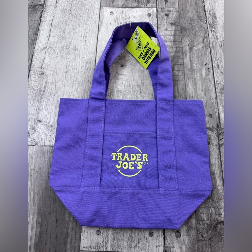 Trader Joe's 2025 Limited Edition Halloween Mini Tote Bag Purple New NWT